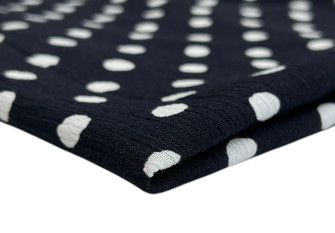 Viscose crepe White dots in dark blue