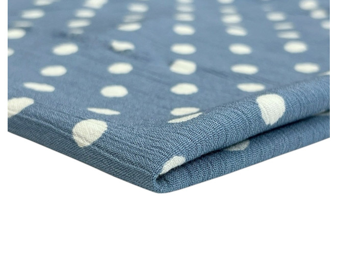 Viscose crepe White dots in light blue