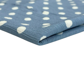 Viscose crepe White dots in light blue