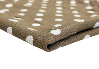 Viscose crepe White dots in dark beige