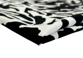 Viscose fabric Black patterns in white