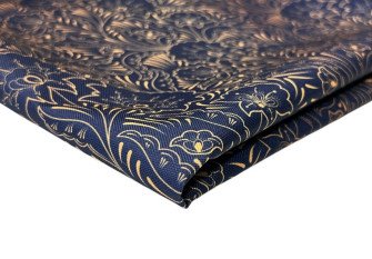 Vandeniui atsparus audinys Oxford Gėlių raštai tamsiai mėlyname