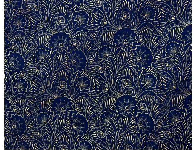 Vandeniui atsparus audinys Oxford Gėlių raštai tamsiai mėlyname pigiau