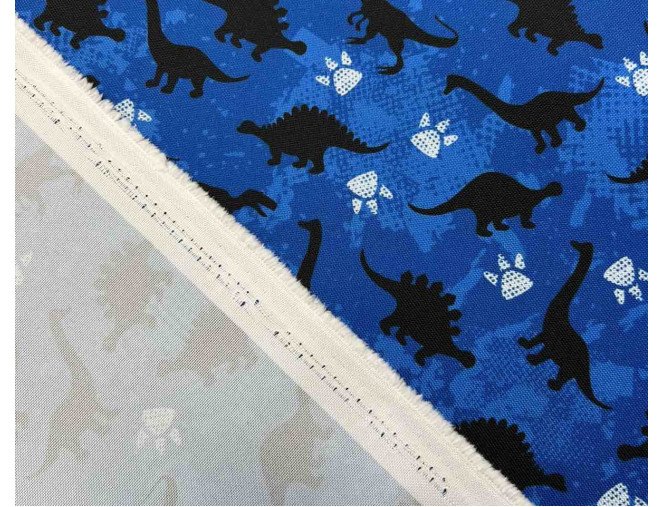 Vandeniui atsparus audinys Oxford Dinozaurai mėlyname internetu