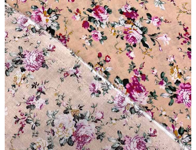 Poplin audinys Rožės rausvame pigiau