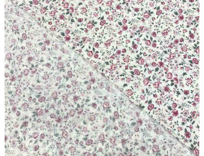 Poplin audinys Gėlytės baltame pigiau