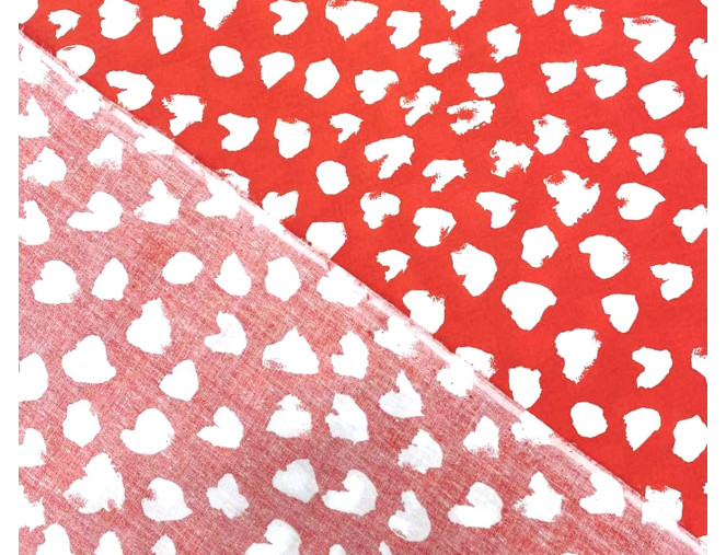 Poplin fabric White spots in red pigiau