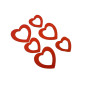 Wooden stickers hearts 6pcs