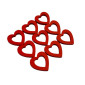Wooden stickers hearts 9pcs