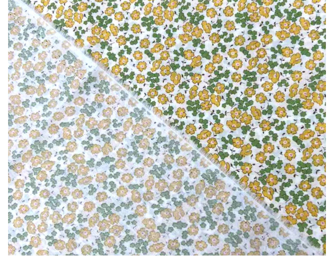 Poplin audinys Geltonos gėlytės pigiau