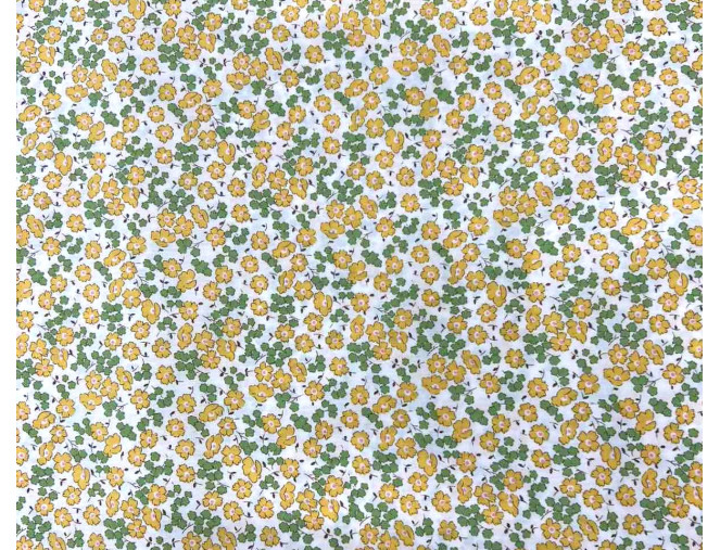 Poplin audinys Geltonos gėlytės internetu