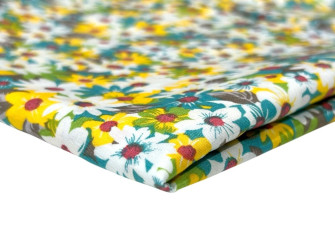 Poplin audinys Margos gėlės