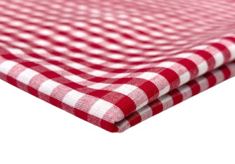 Poplin audinys Raudoni langeliai