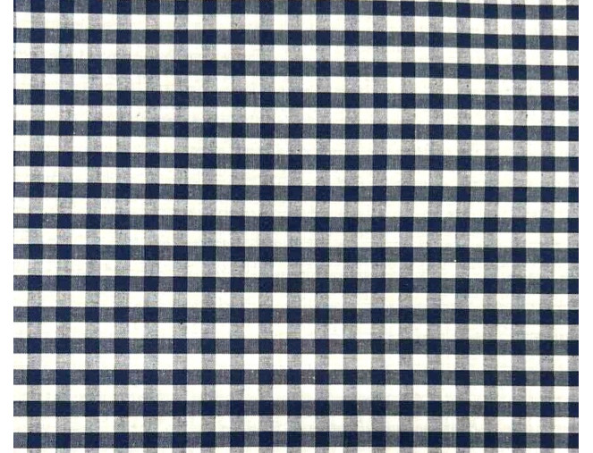 Poplin audinys Tamsiai mėlyni langeliai internetu