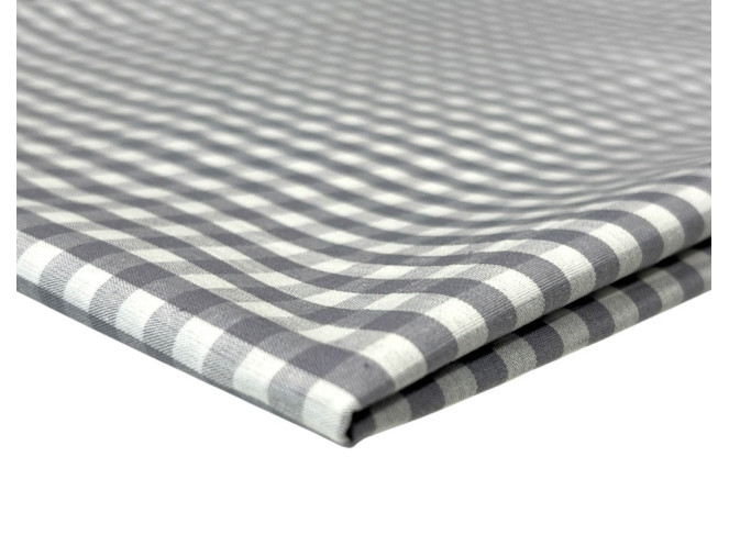 Poplin audinys Pilki langeliai