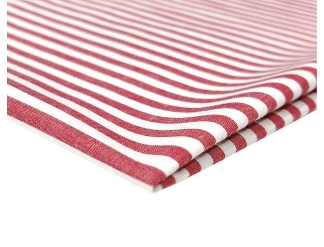 Poplin audinys Raudoni dryžiai
