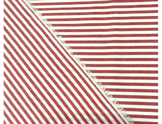 Poplin audinys Raudoni dryžiai pigiau