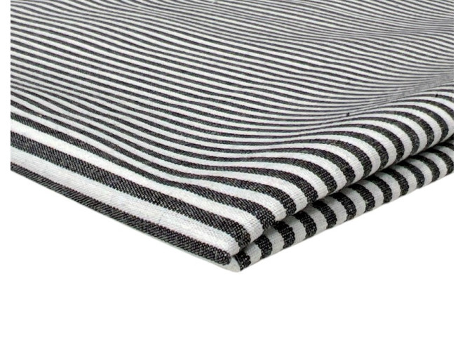 Poplin audinys Juodi dryžiai