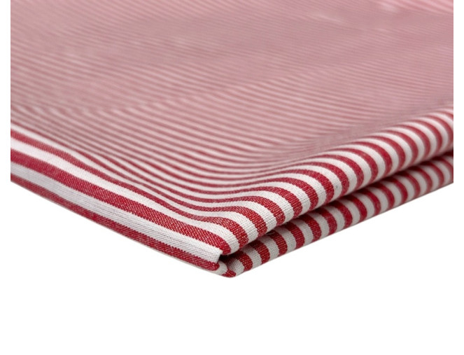 Poplin fabric Red stripes