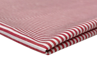 Poplin audinys Raudoni dryžiai