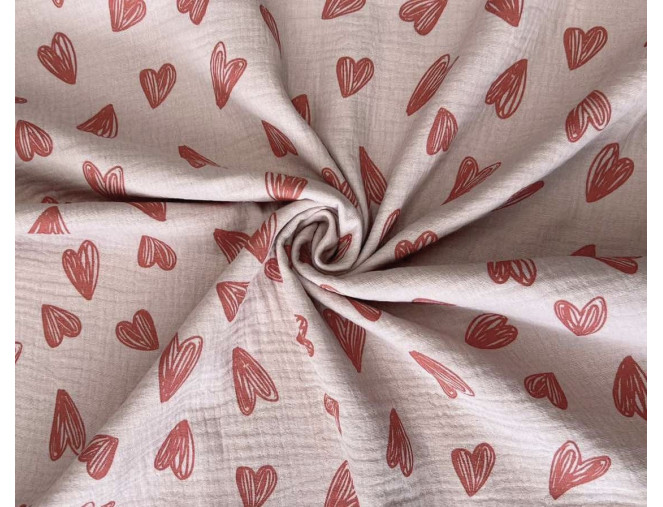 Muslin Hearts in ash pink