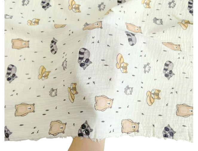 Muslinas Gyvūnėliai kreminiame pigiau