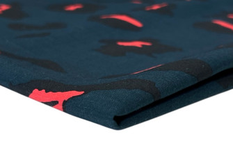 Viscose fabric Leopard print in dark blue