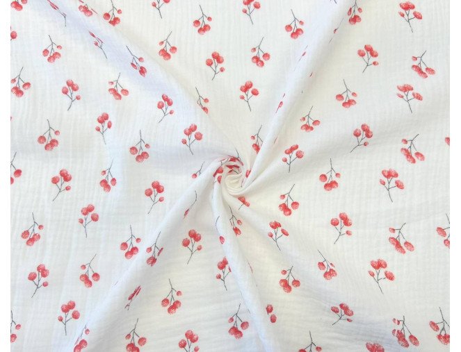 Muslinas Šermukšniai baltame