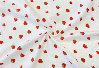 Muslin Strawberries in white