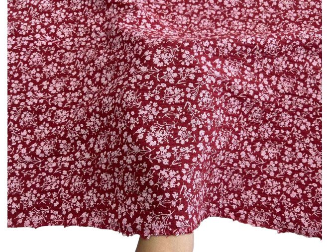 Muslinas Baltos gėlytės bordo pigiau