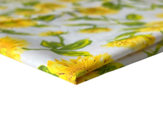 Cotton - canvas Sunflowers in white