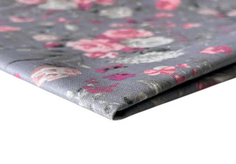 Cotton - canvas Flowers in grey