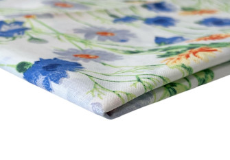 Cotton - canvas Cornflowers in white