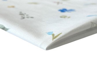 Cotton - canvas Blue flowers in white