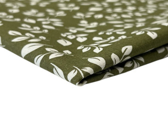 Cotton - canvas Leaves in green
