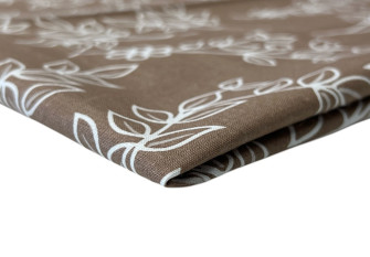 Cotton - canvas Leaves in brown