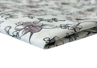 Cotton - canvas Flowers in white