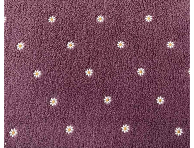 Teddy fabric Daisy burgundy 265gr/kv.m. internetu