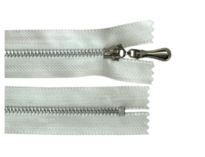 Metal zipper 10cm White