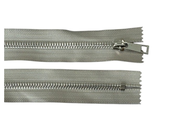 Metal zipper 20cm Light gray