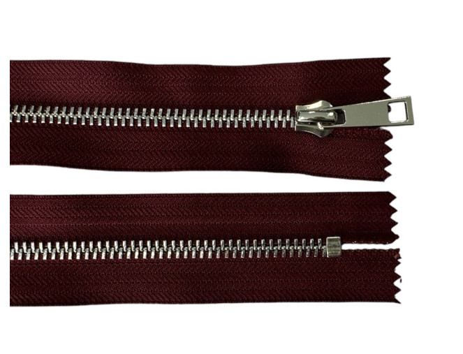 Metal zipper 20cm Bordeaux