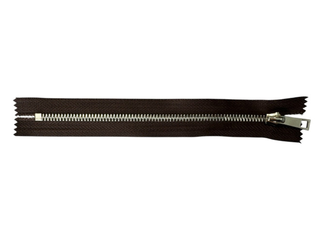 Metalinis užtrauktukas 20cm Rudas