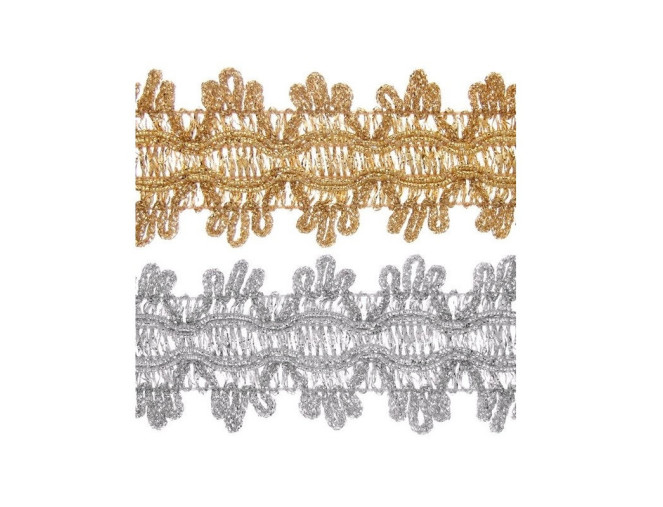 Decorative metallic ribbon 36mm | 2 colours