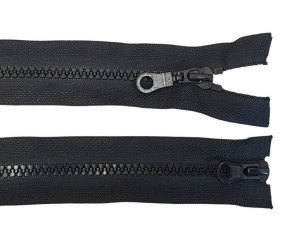 Back, plastic zipper No.5 | 60cm Black