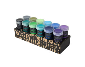 Audinių dažai Profil Tamsiems audiniams 12 spalvų x 25ml Šalti atspalviai