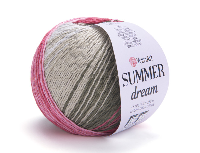 YarnArt Summer dream 4313 Chaki/rožinė