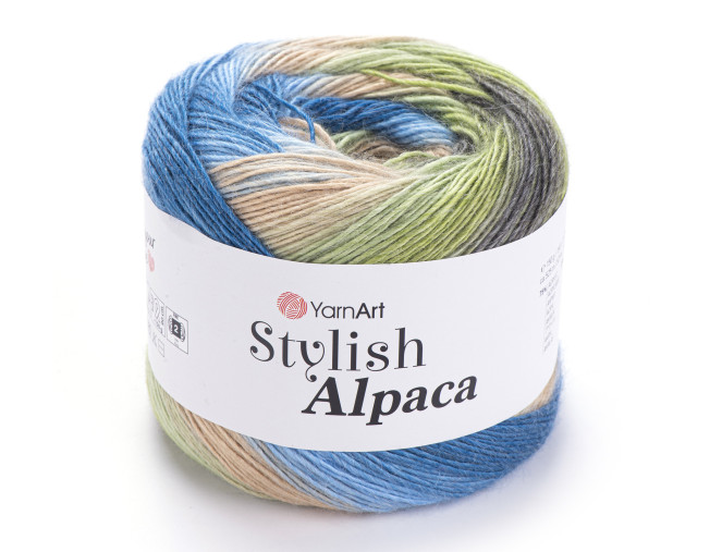 YarnArt Stylish Alpaca 7712 Mėlyna/žalia
