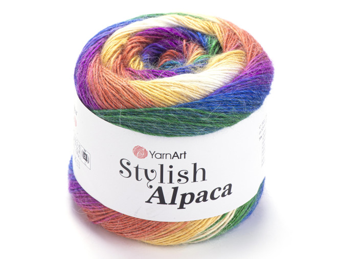 YarnArt Stylish Alpaca 7718 Oranžinė/mėlyna