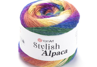 YarnArt Stylish Alpaca 7718 Oranžinė/mėlyna