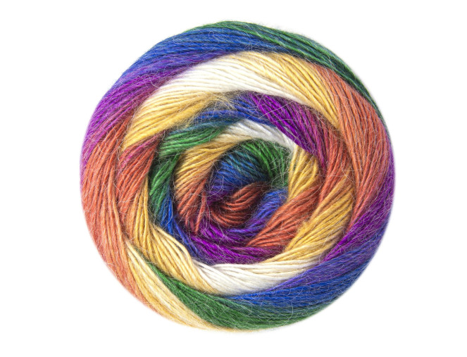 YarnArt Stylish Alpaca 7718 Oranžinė/mėlyna pigiau